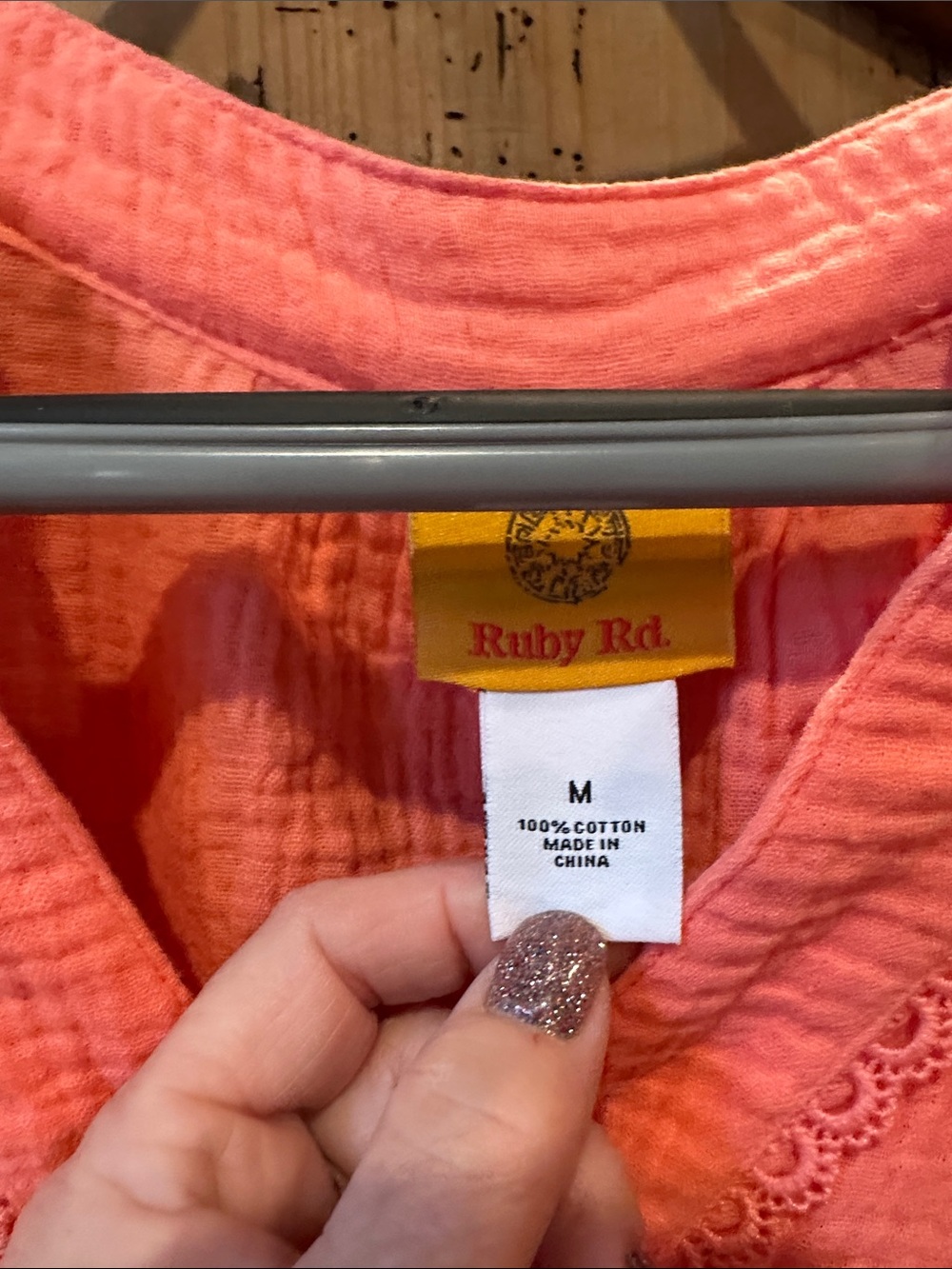 Ruby Rd. Coral Button V-Neck Tunic - Picture 2 of 2